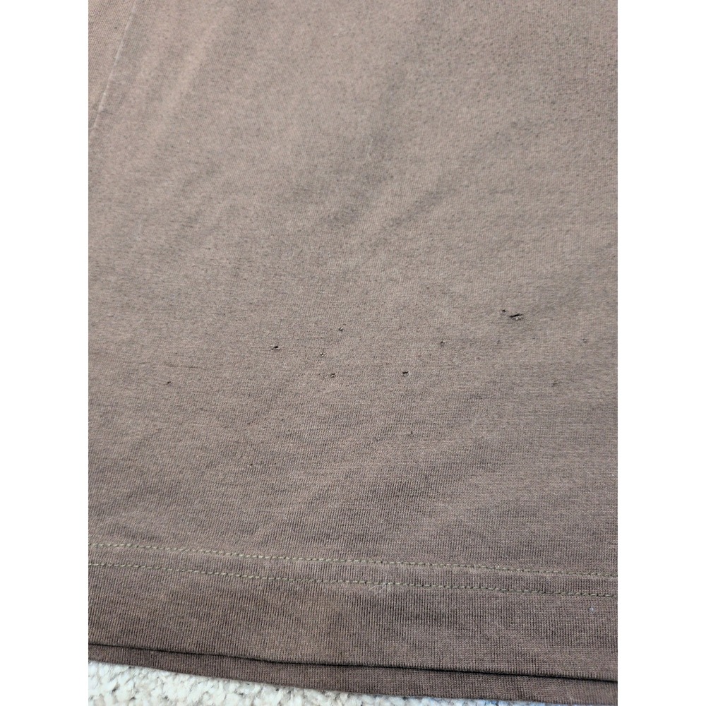 Point Zero Mens XL Brown Striped Short Sleeve T-Shirt Crew Neck Y2K Streetwear - Picture 6 of 9
